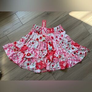 ROMWE Kawaii Strawberry Patchwork Ruffled Frill Skirt Large
NWT